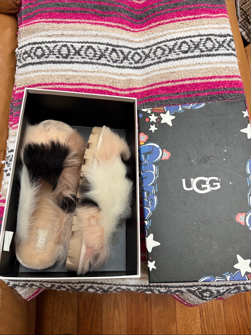 UGG women Multi-Color Fluff Slide Slippers